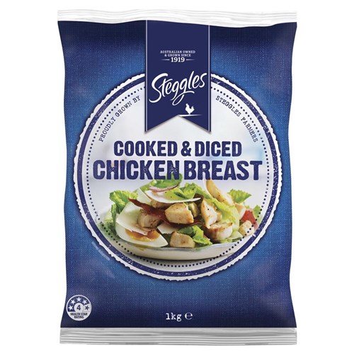 STEGGLES CKD & DICED CHICKEN BREAST 1KG