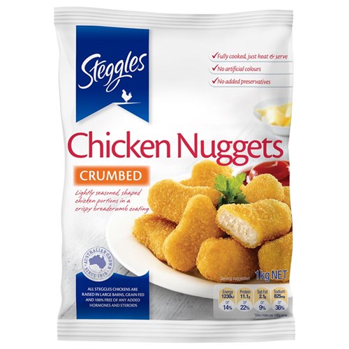 STEGGLES CRUMBED CHICKEN NUGGETS 1KG