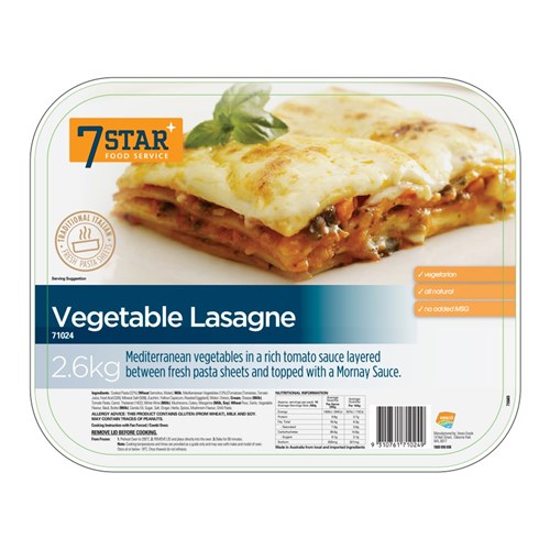 7 STAR VEGETABLE LASAGNE 2.6KG