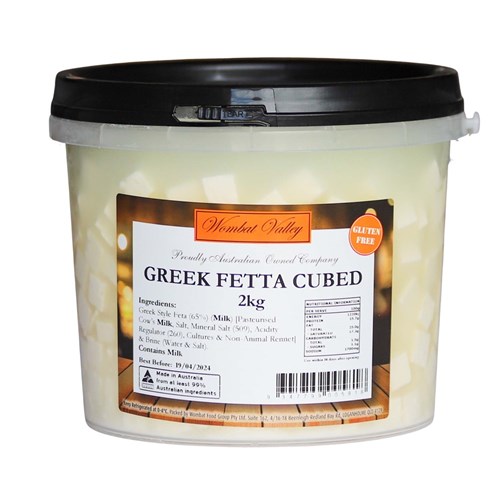 WOMBAT VALLEY CUBED GREEK FETTA 2KG
